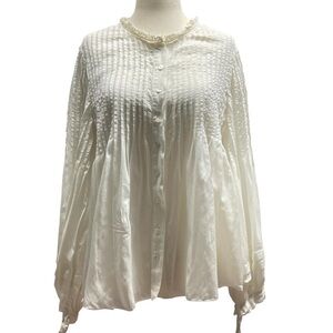 Anthropology CMS Associates Pleated Balloon Sleeve Blouse